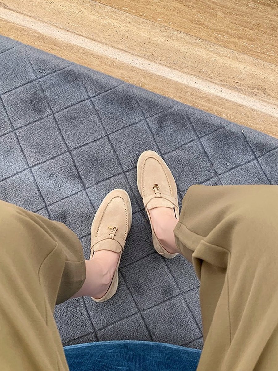 老钱风羊皮乐福鞋